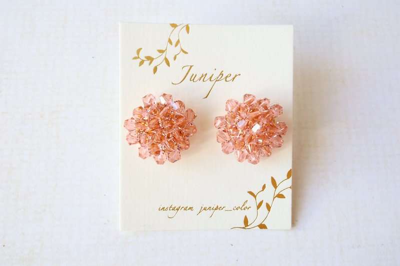 vintage rose bijou earrings - Earrings & Clip-ons - Glass Pink
