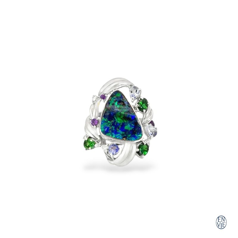 頂級鉑金 澳洲礫貝蛋白石戒指 Australia Boulder Opal Ring - 戒指 - 貴金屬 