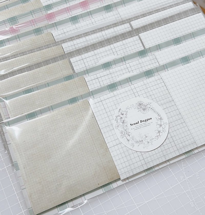 Vintage diary crifting background paper 3-piece set 9x9 - Sticky Notes & Notepads - Paper 