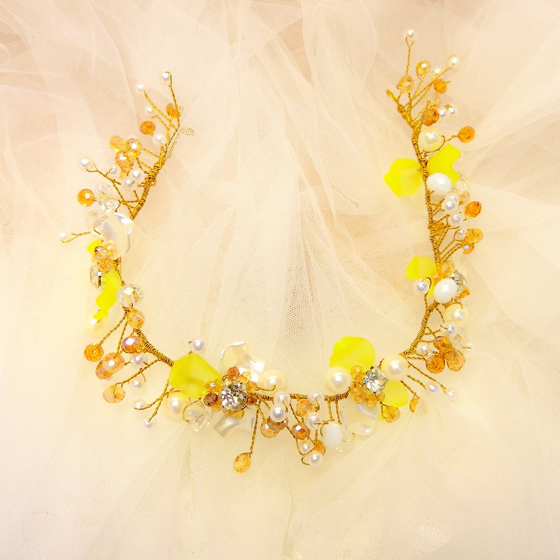 Wear a Happy Ornament - Petals Flying - Gold - เครื่องประดับผม - โลหะ สีทอง