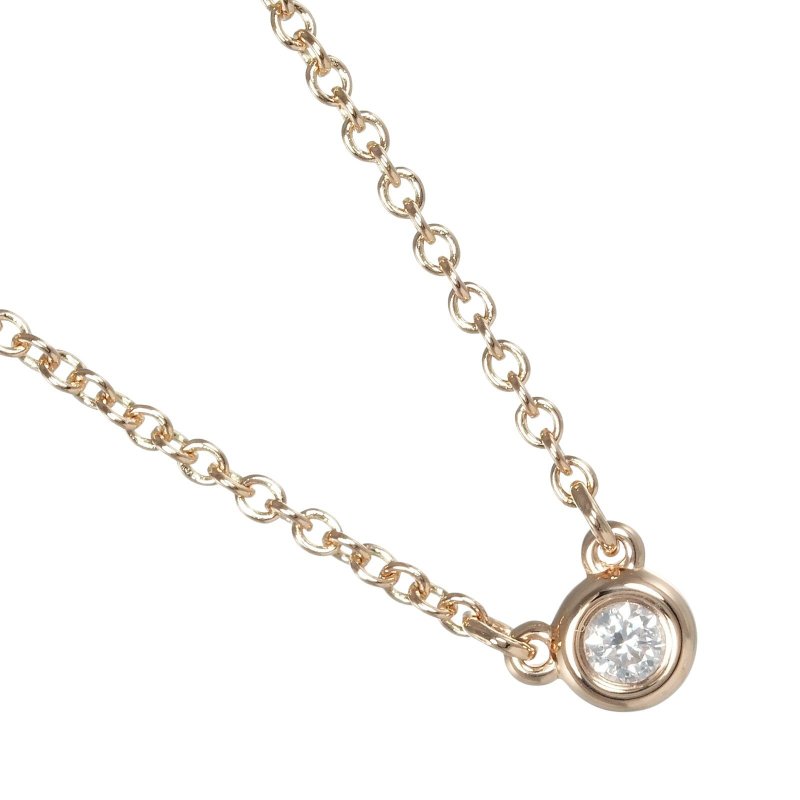 【日本直送】ティファニー TIFFANY&Co. バイザヤード ネックレス トップ幅3.7mm K18PG ピンクゴールド ダイヤモンド【中古】Aランク - 項鍊 - 貴金屬 金色