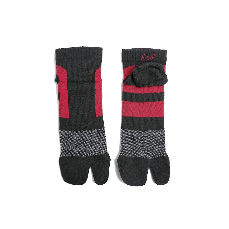 ECONOLEG Varie Cross | Ankle length split-toe socks Black