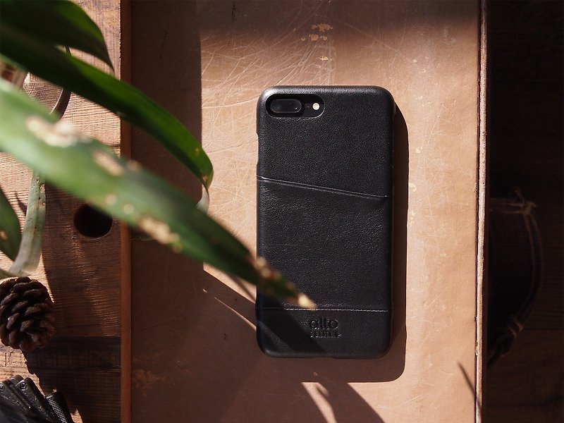 Alto 真皮手機殼背蓋 iPhone 7/8 Plus 5.5吋 Metro - 渡鴉黑 - 手機殼/手機套 - 真皮 黑色