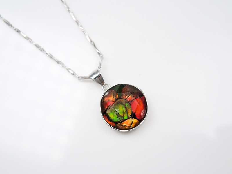 Fantasy Secret Realm-Art Stitching Canadian Dappled Stone 925 Sterling Silver Pendant Necklace - Necklaces - Gemstone Multicolor