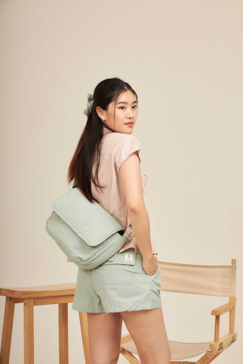 Something Simple PIE - nylon puffy crossbody bag (mint)