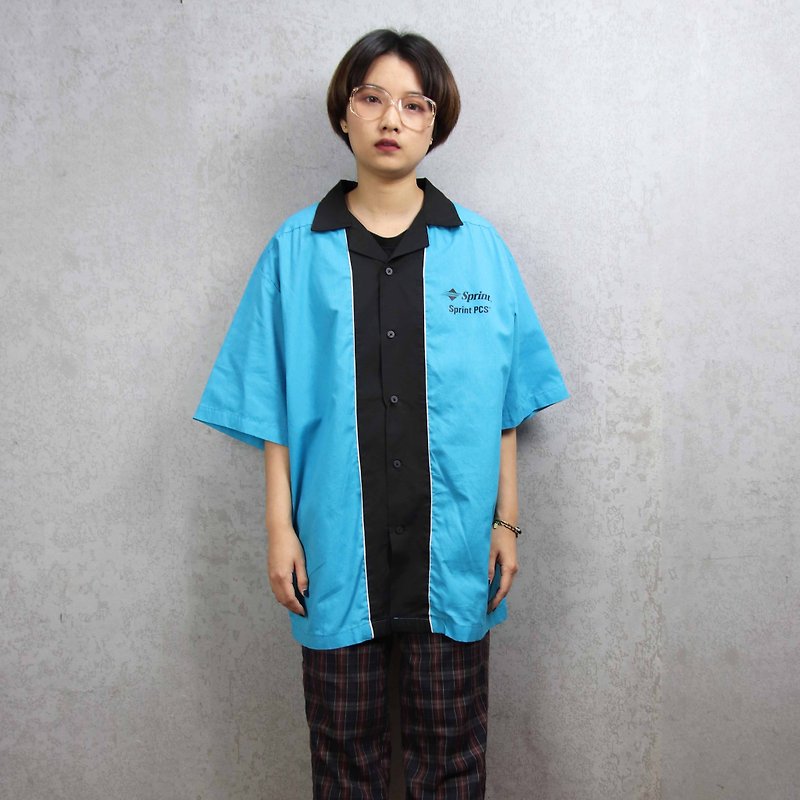 Tsubasa.Y ancient house bowling shirt 012, bowling shirt, short-sleeved shirt thin shirt - เสื้อยืดผู้ชาย - เส้นใยสังเคราะห์ 