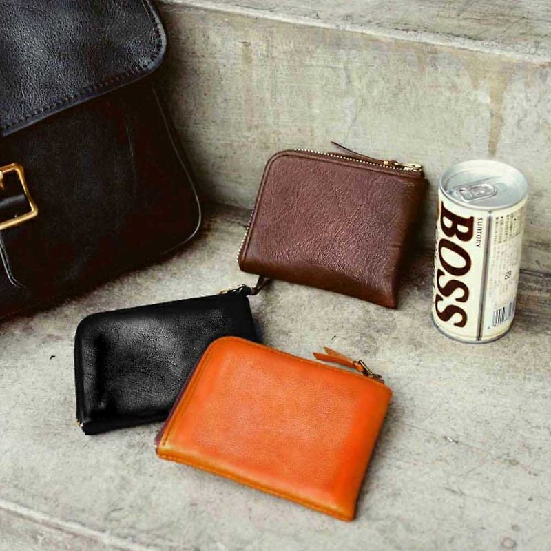 618 Japanese neat pocket zipper card short clip / coin purse Made in Japan by SLOW - Wallets - Genuine Leather 