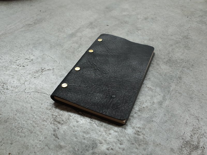 Four screws Notebook / Black - Notebooks & Journals - Genuine Leather 