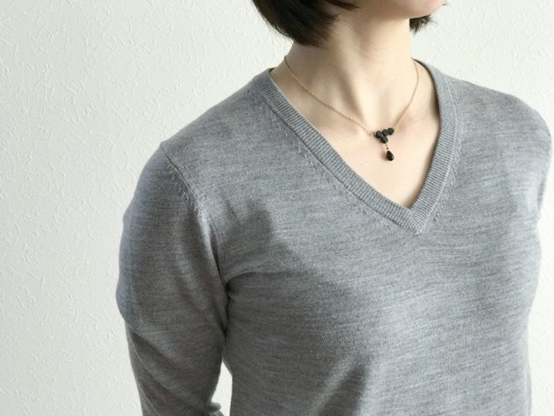 ink（necklace） - Necklaces - Gemstone Black