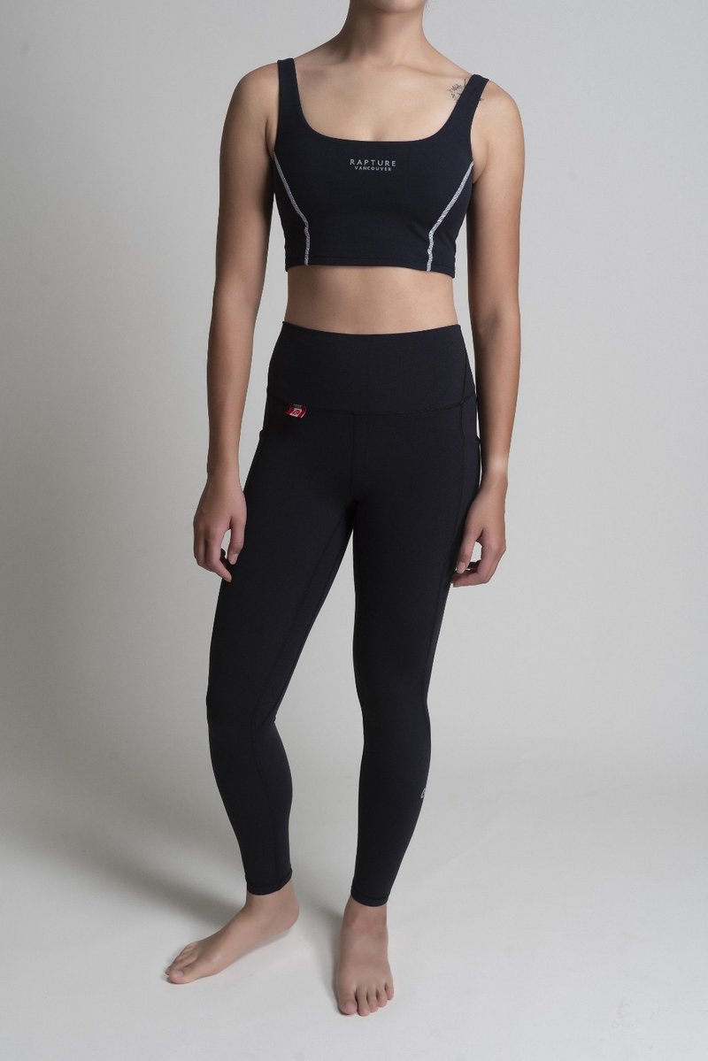 Rapture Vancouver 側口袋運動褲Nanaimo 7/8 pants with pocket - 女運動褲/機能褲 - 尼龍 黑色