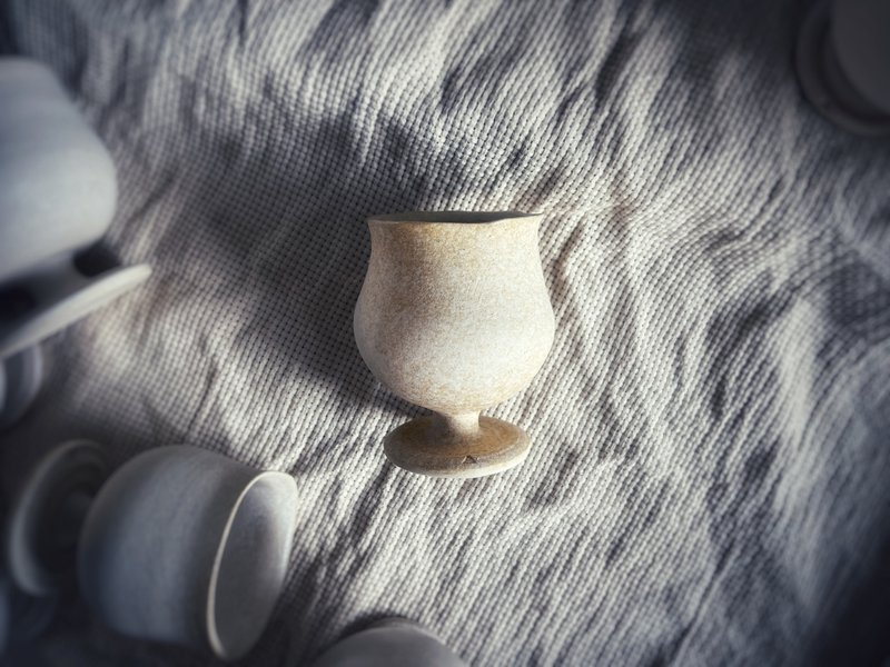 野獸高腳杯・茶杯・咖啡杯・酒杯 - 湖水心系列 No 1 - 茶壺/茶杯/茶具 - 陶 白色
