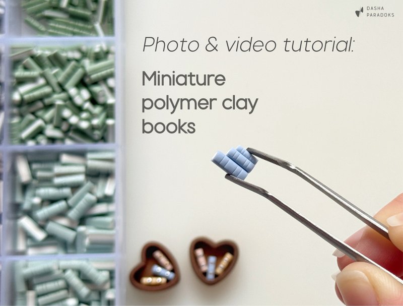 Miniature Polymer Clay Books – Photo & Video Tutorial - 手工藝教學/工具書 - 其他材質 