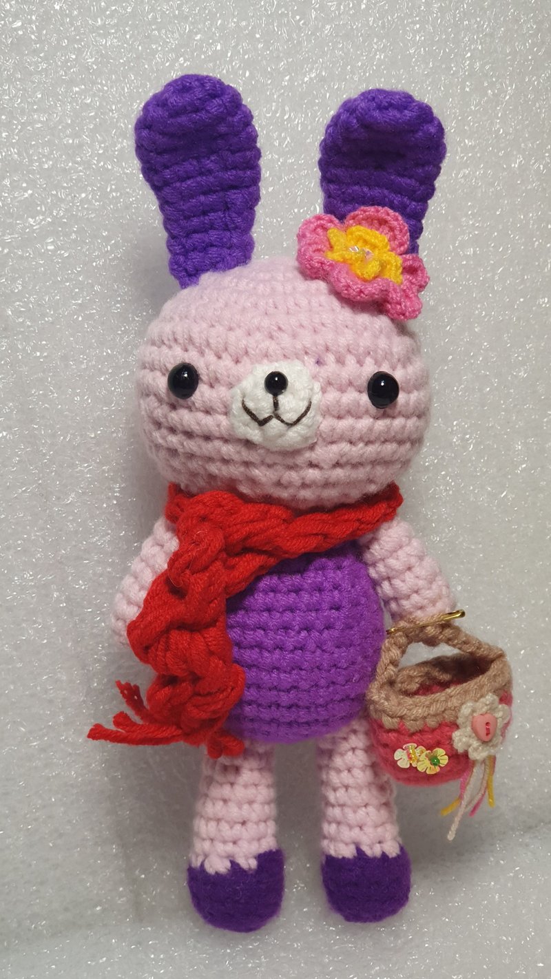 Rabbit woolen doll (finished product) - Stuffed Dolls & Figurines - Cotton & Hemp Multicolor