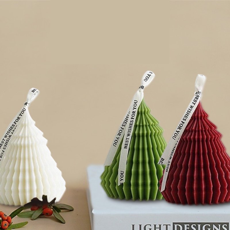 3 Types of Pure Tempered Christmas Candle Aromatherapy Decorations - Candles & Candle Holders - Wax Multicolor