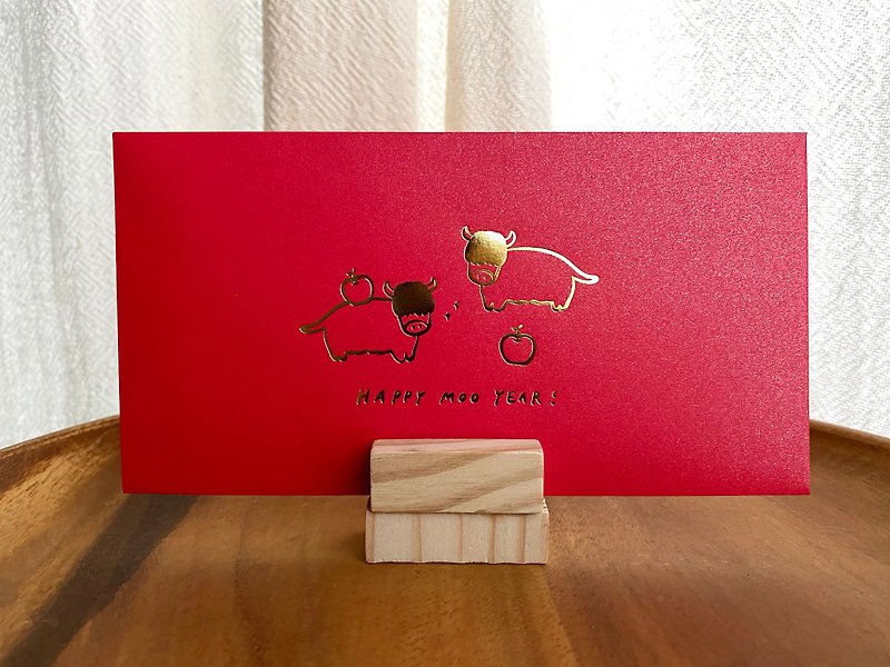 Happy Moo Year Apple red envelope - Chinese New Year - Paper 