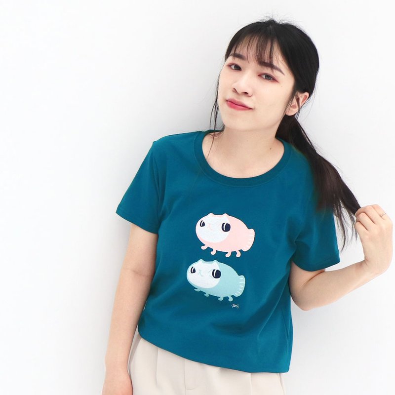 Baby Elio unisex tshirt - เสื้อยืดผู้หญิง - ผ้าฝ้าย/ผ้าลินิน สีน้ำเงิน