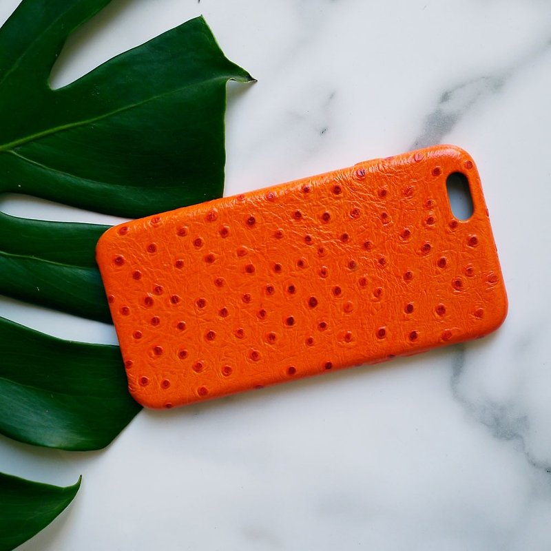 AOORTI :: Apple iPhone 6s/6s Plus Handmade Leather Cowhide Case/Phone Case-Orange Ostrich