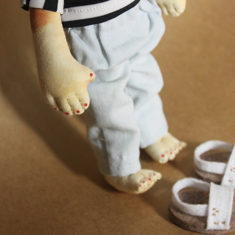 手作布偶 Handcrafted fabric doll Model No.: 2025-JF-06 - 玩偶/公仔 - 棉．麻 咖啡色