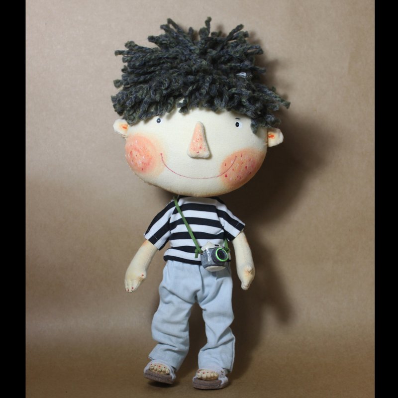 手作布偶 Handcrafted fabric doll Model No.: 2025-JF-06 - 公仔/玩偶 - 棉．麻 咖啡色