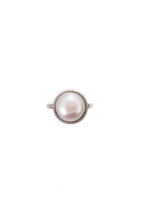 Fashion Museum Accessories 時尚博物館首飾 【畢業禮物】【聖誕禮盒】-巴洛克珍珠S925純銀開口均碼戒指