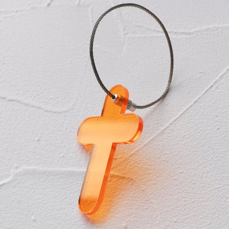 Cross Keychain - Vibrant Orange - ที่ห้อยกุญแจ - อะคริลิค สีส้ม