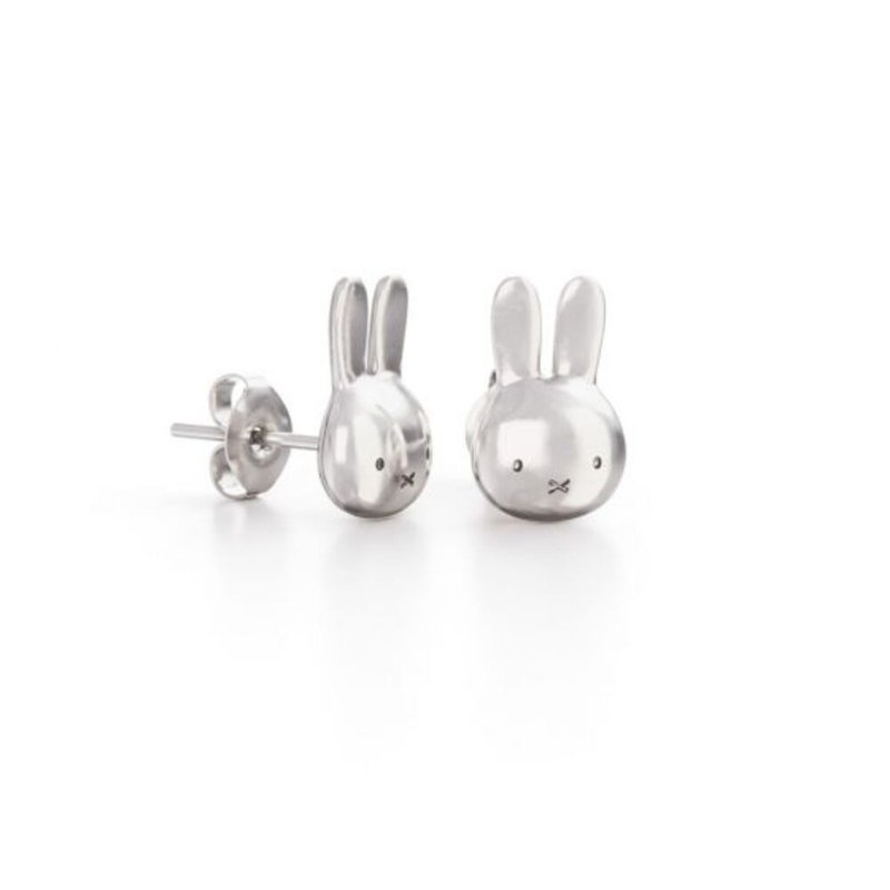 Miffy Siver 米飛兒精緻迷你銀耳環 - 耳環/耳夾/耳骨夾 - 純銀 銀色