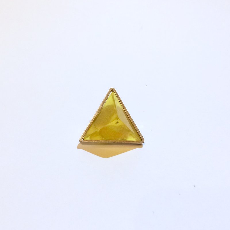 PRISM clip-on earring for one ear　 silver, yellow - Earrings & Clip-ons - Resin Yellow