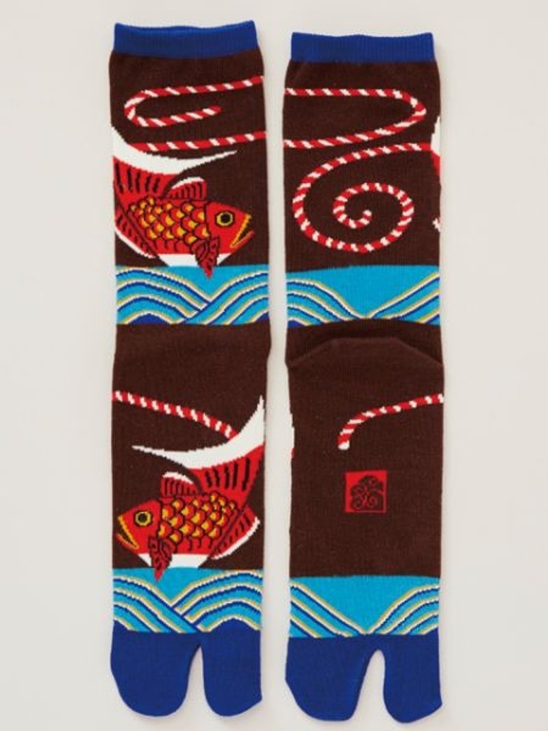 【Pre-order】 ✱ snapper car travel two fingers socks ✱ (medium length men socks) - Socks - Cotton & Hemp Multicolor