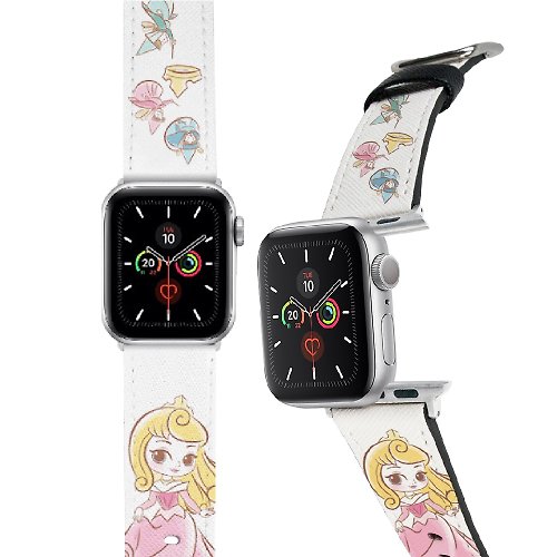 i-Smart 迪士尼 Disney-Apple Watch錶帶-皮革系列-Q版睡公主 Aurora