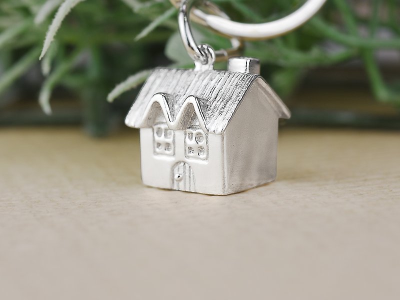 家 Home | 純銀鑰匙圈 客製刻字 立體吊飾 手工銀飾