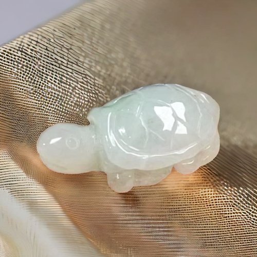 瓔珞珠寶盒 E.L.Jewelry Box 【吉祥‧長壽】冰飄花翡翠烏龜擺飾 | 天然緬甸玉翡翠A貨 | 送禮