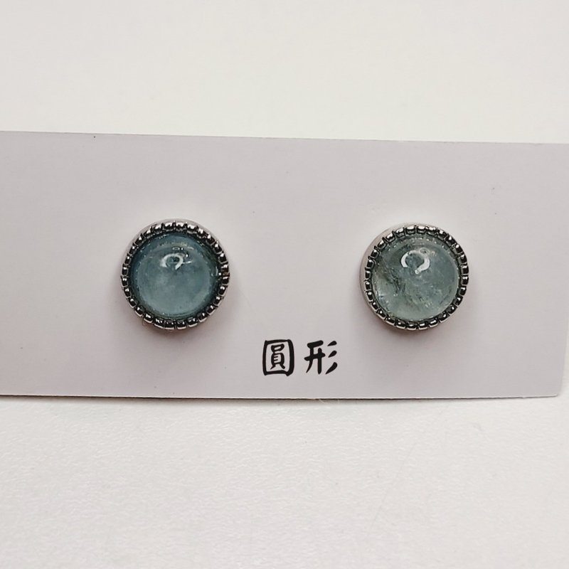 海藍寶925銀耳環 - 改善語言溝通表達能力 - 耳環/耳夾/耳骨夾 - 半寶石 