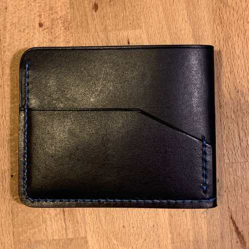 LouisRay Leather 純手工縫製皮件 純手工製作手工皮革簡易短夾 免費印字