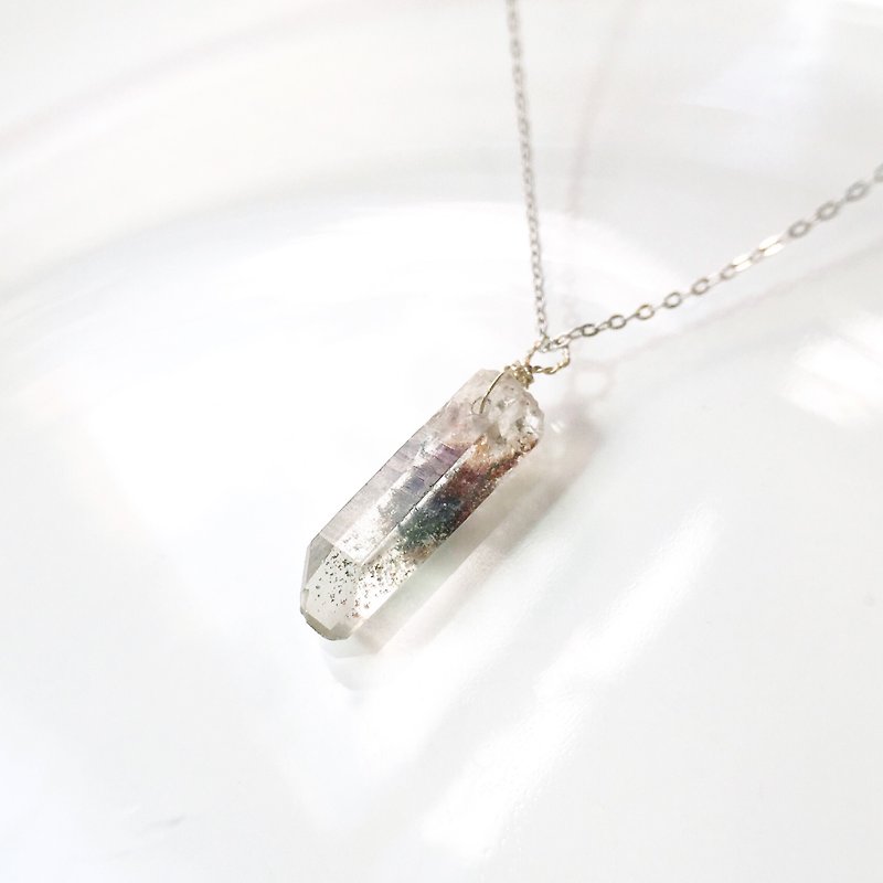 / Lichen / Phantom 925 Silver Necklace - Necklaces - Semi-Precious Stones Transparent