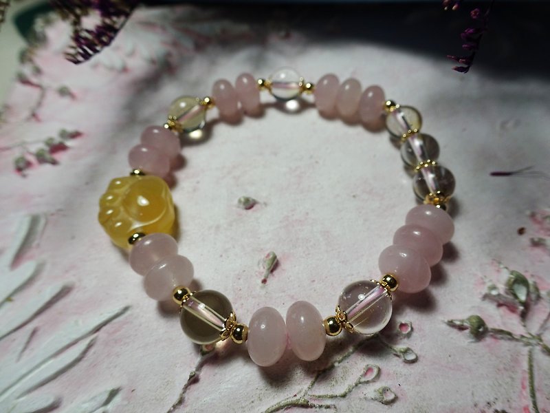 Yanyuan Agate Powder Crystal Citrine - Bracelets - Crystal Pink