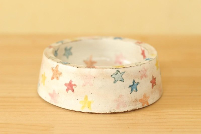 Powdered colorful Hoshino dog bowl. - Other - Other Materials 