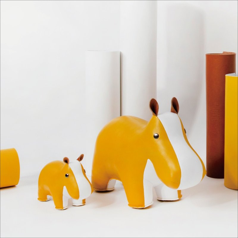 Zuny - Hippo - Doorstop - Items for Display - Faux Leather Multicolor