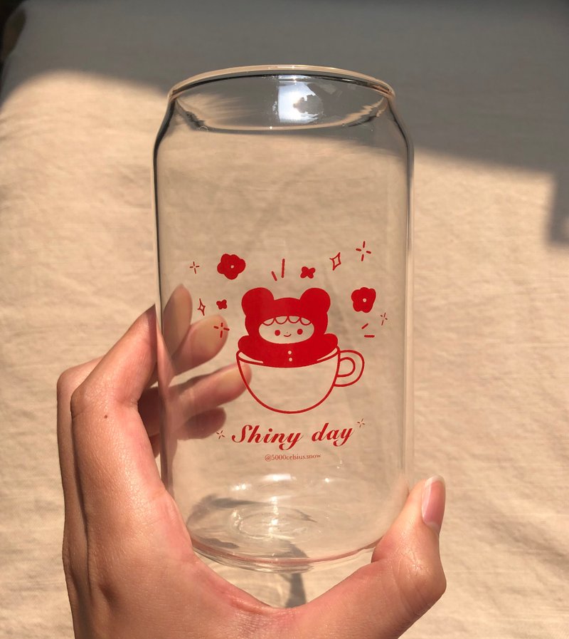 【薑餅熊系列】玻璃杯 麥片杯/ 汽水瓶杯 - 玻璃杯 - 玻璃 紅色