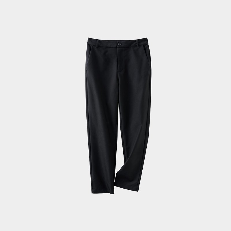 Spring and summer thin four-way elastic anti-wrinkle nine-point suit pants black pencil pants cigarette pants - กางเกงขายาว - วัสดุอื่นๆ สีดำ