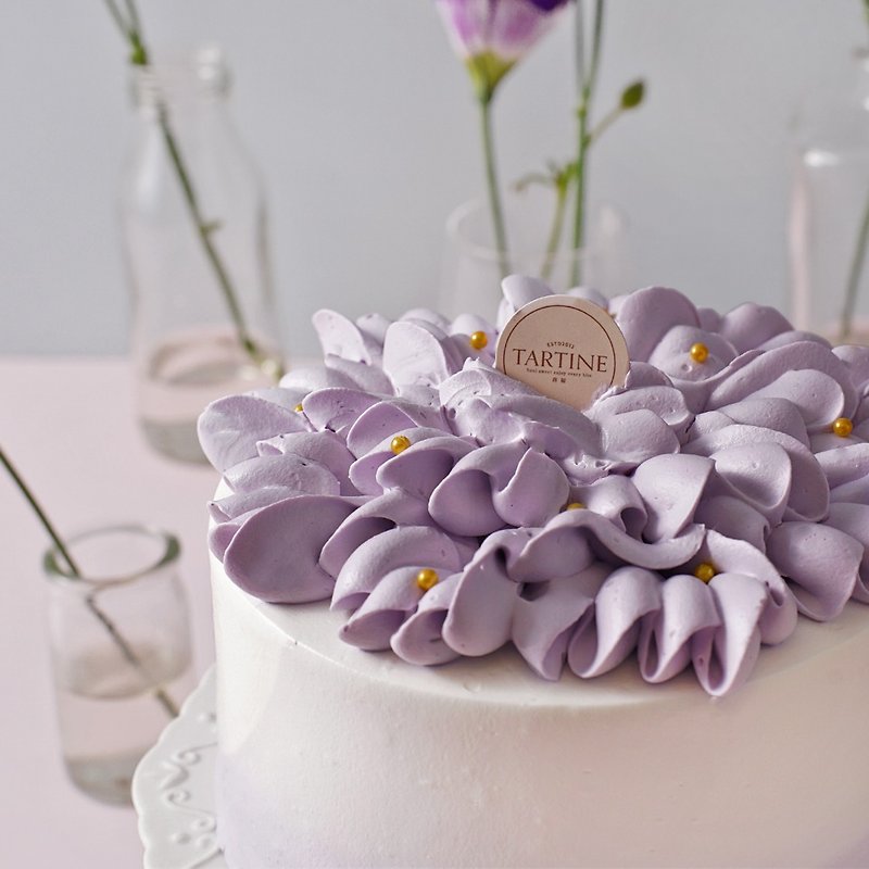 Mother's Day cake, romantic calla lily 6-8 inches, taro puree pudding, osmanthus mousse, Tartine - เค้กและของหวาน - อาหารสด สีม่วง