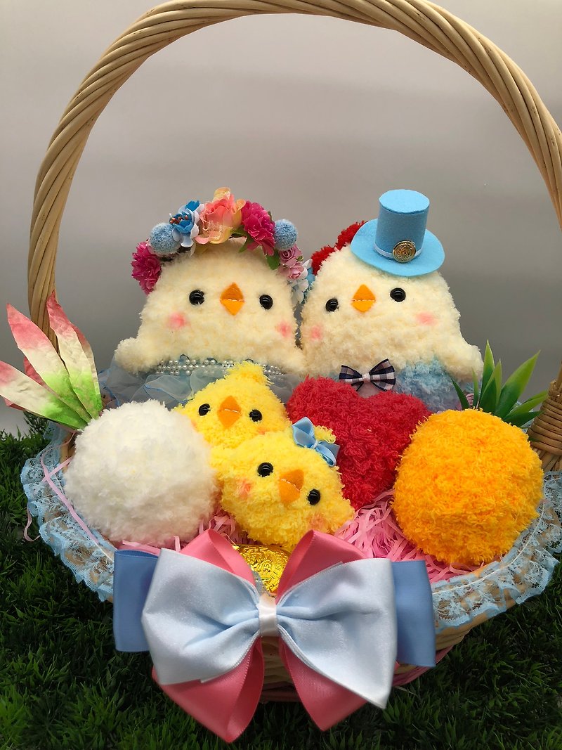 Spot - cute yarn weaving with road chicken doll wedding engagement wedding small wedding supplies - Items for Display - Polyester Blue
