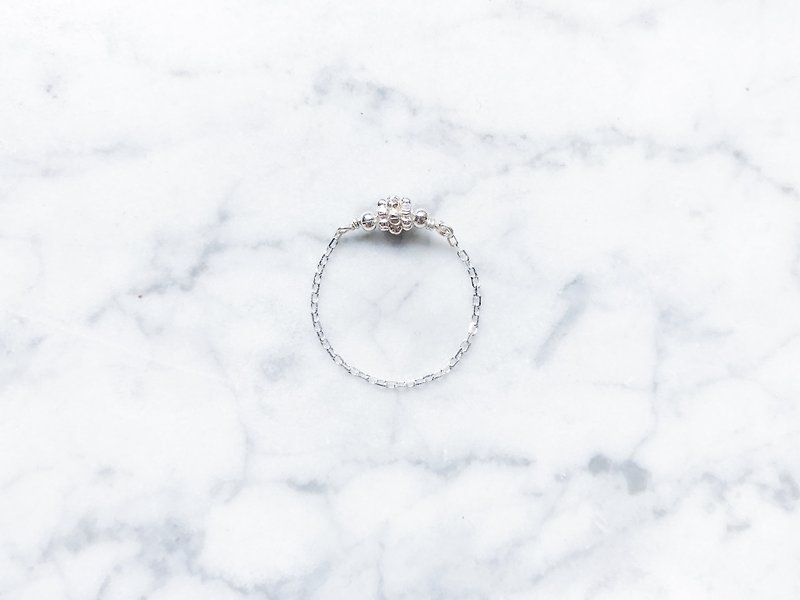 "Silver Snow Lace Series" Silver Snow Lace Roller glow zero sterling silver chain ring - แหวนทั่วไป - โลหะ 