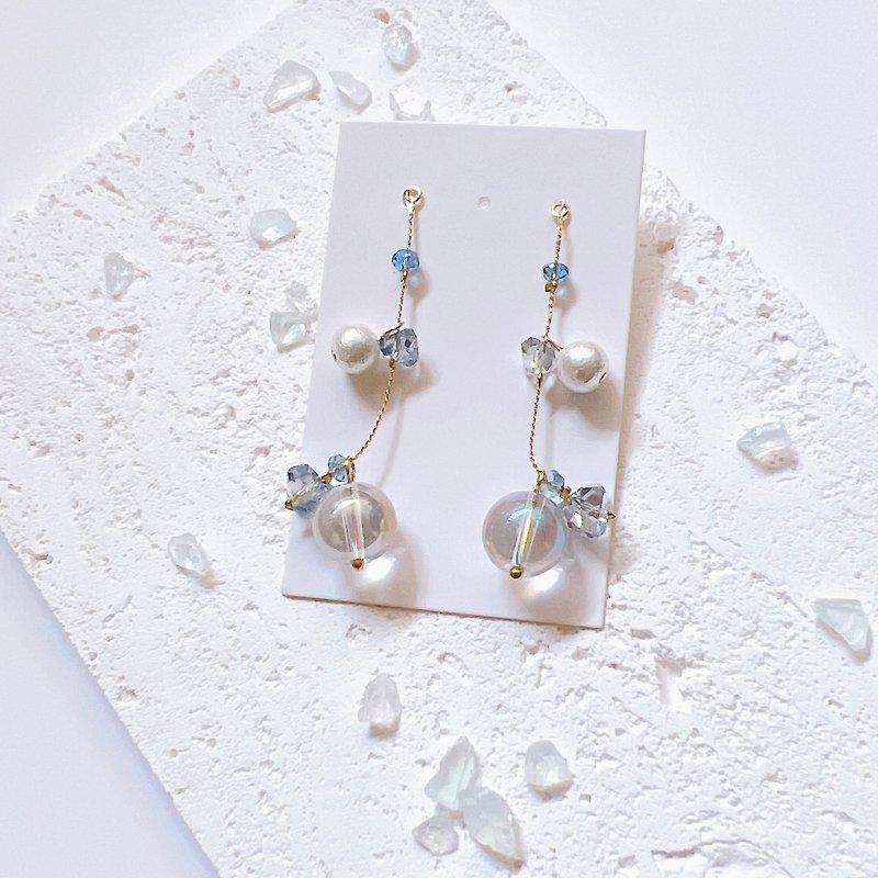 Handmade bubble earrings ear clips accessories - Earrings & Clip-ons - Glass Transparent