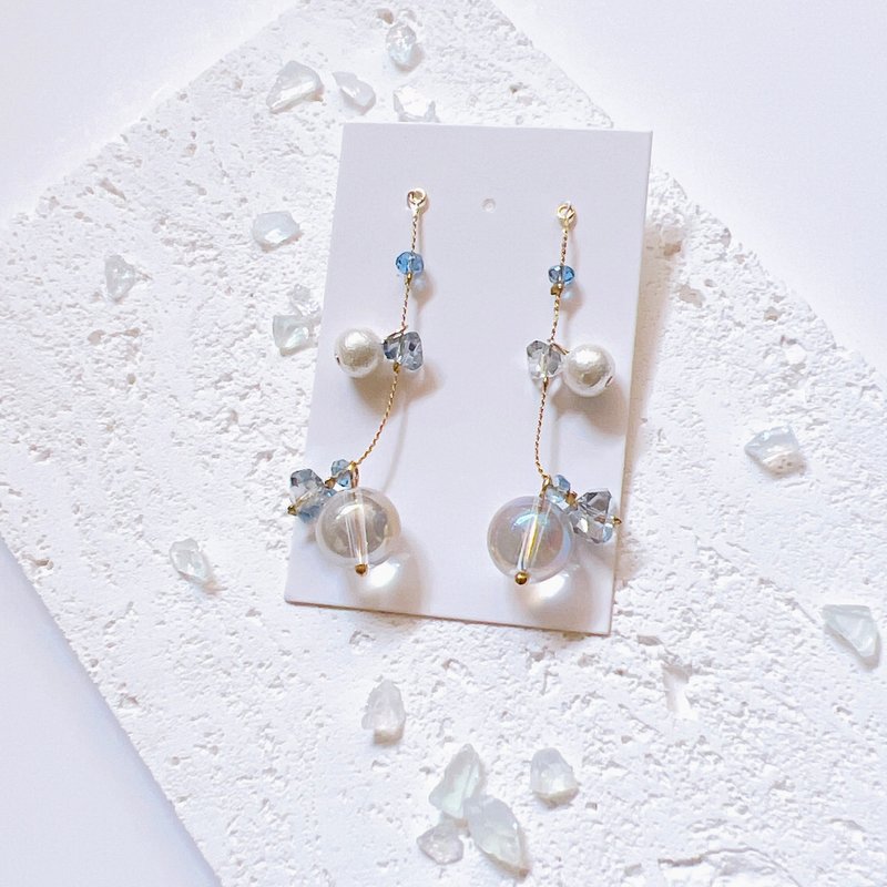 Handmade bubble earrings ear clips accessories - ต่างหู - แก้ว สีใส