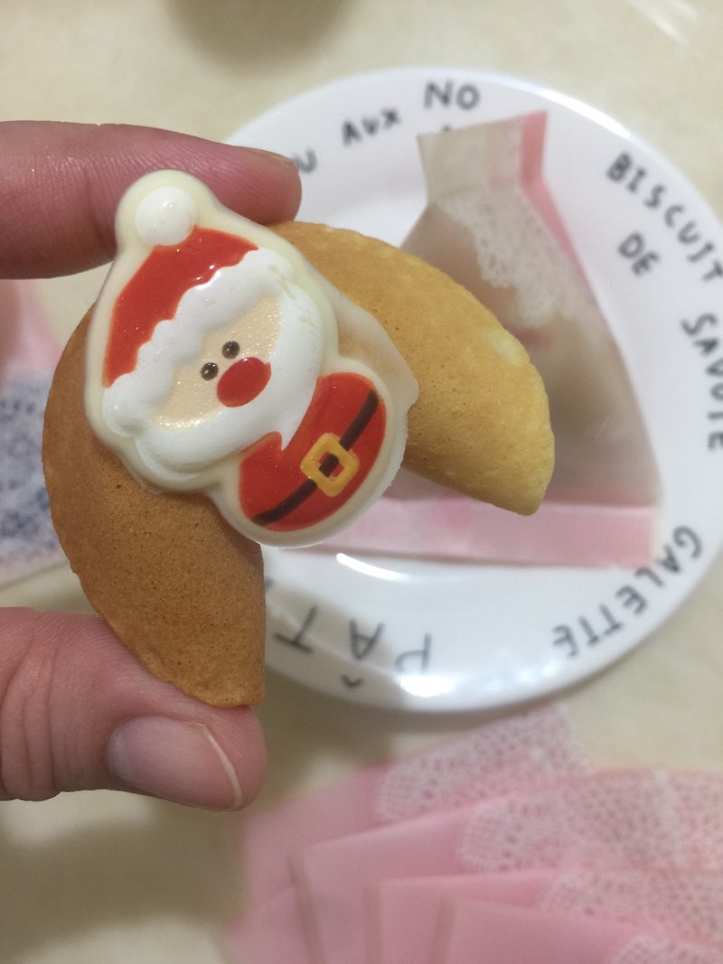 聖誕老人幸運籤餅 餅乾真的有聖誕老人 可設定禮物字條 超有梗 - 手工餅乾 - 新鮮食材 紅色