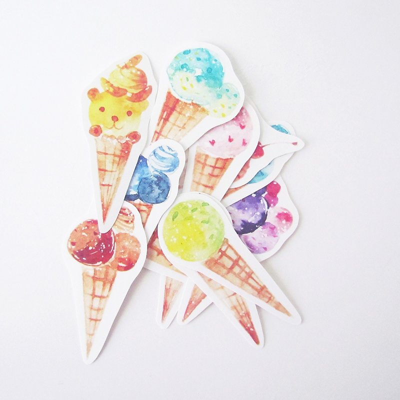 Colorful ice cream sticker set - สติกเกอร์ - กระดาษ หลากหลายสี
