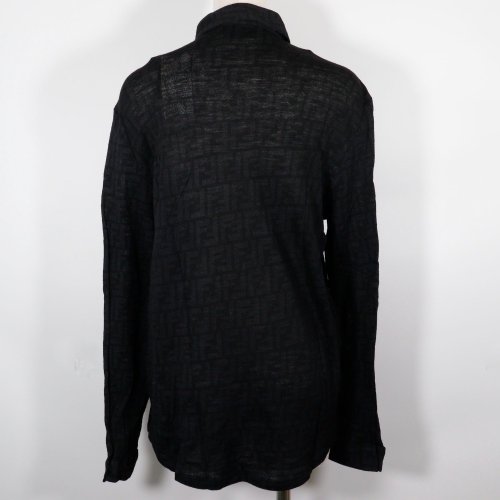 FENDI フェンディ ズッカ 長袖シャツ ウール 黒 レディース【M222524001】中古 日本直送】フェンディFENDI ズッカ長袖シャツウール黒レディース