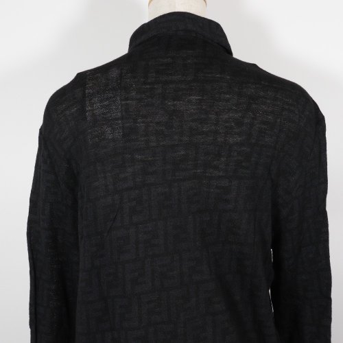 FENDI フェンディ ズッカ 長袖シャツ ウール 黒 レディース【M222524001】中古 日本直送】フェンディFENDI ズッカ長袖シャツウール黒レディース