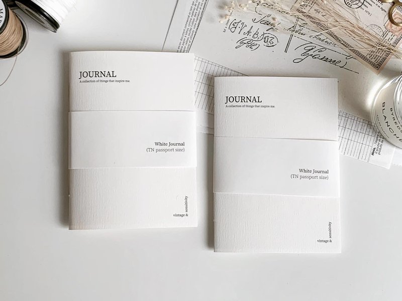 White Journal 'rough' (TN passport size compatible) - 筆記本/手帳 - 紙 白色