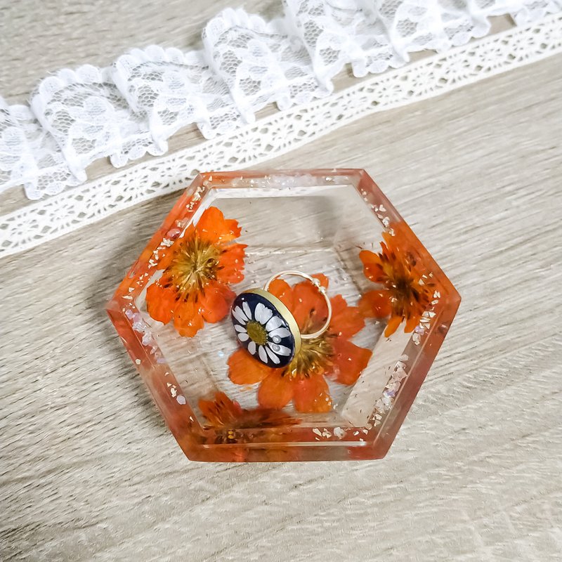 Autumn Cherry Blossom Accessory Tray - Other - Resin Orange